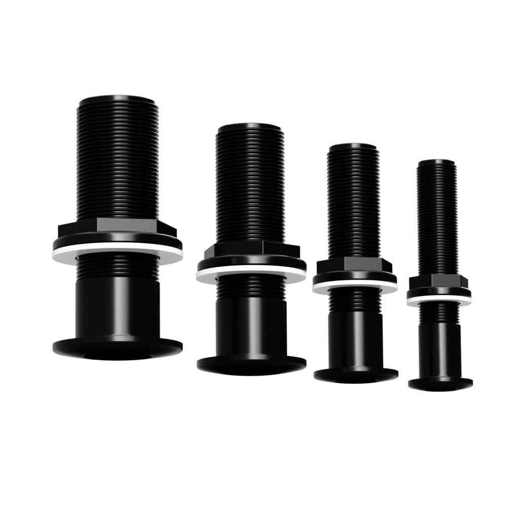 Trudesign Long Series Black Domed Skin Fittings Tek Tanks